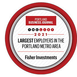 Fisher Investments awarded Largest Employers in the Portland Metro Area for 2020-2021 by Portland Business Journal.