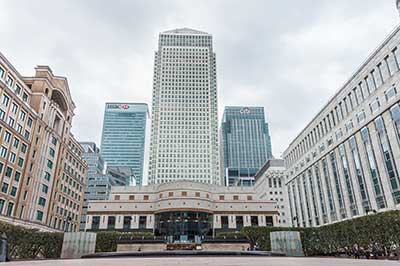 Cabot Square at Canary Wharf, UK