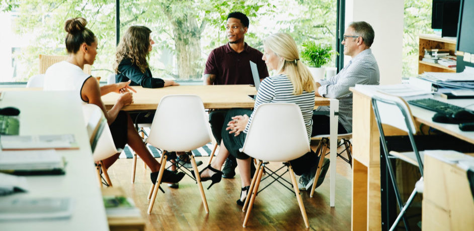 A group of professionals meeting