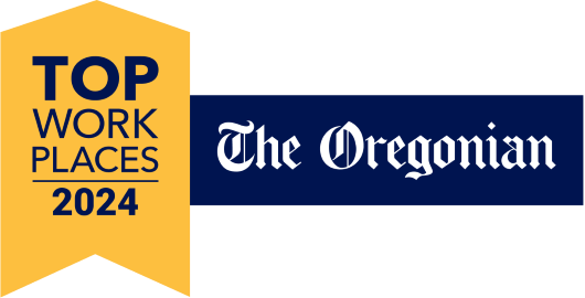 Award banner for top workplaces 2022 awarded by The Oregonian