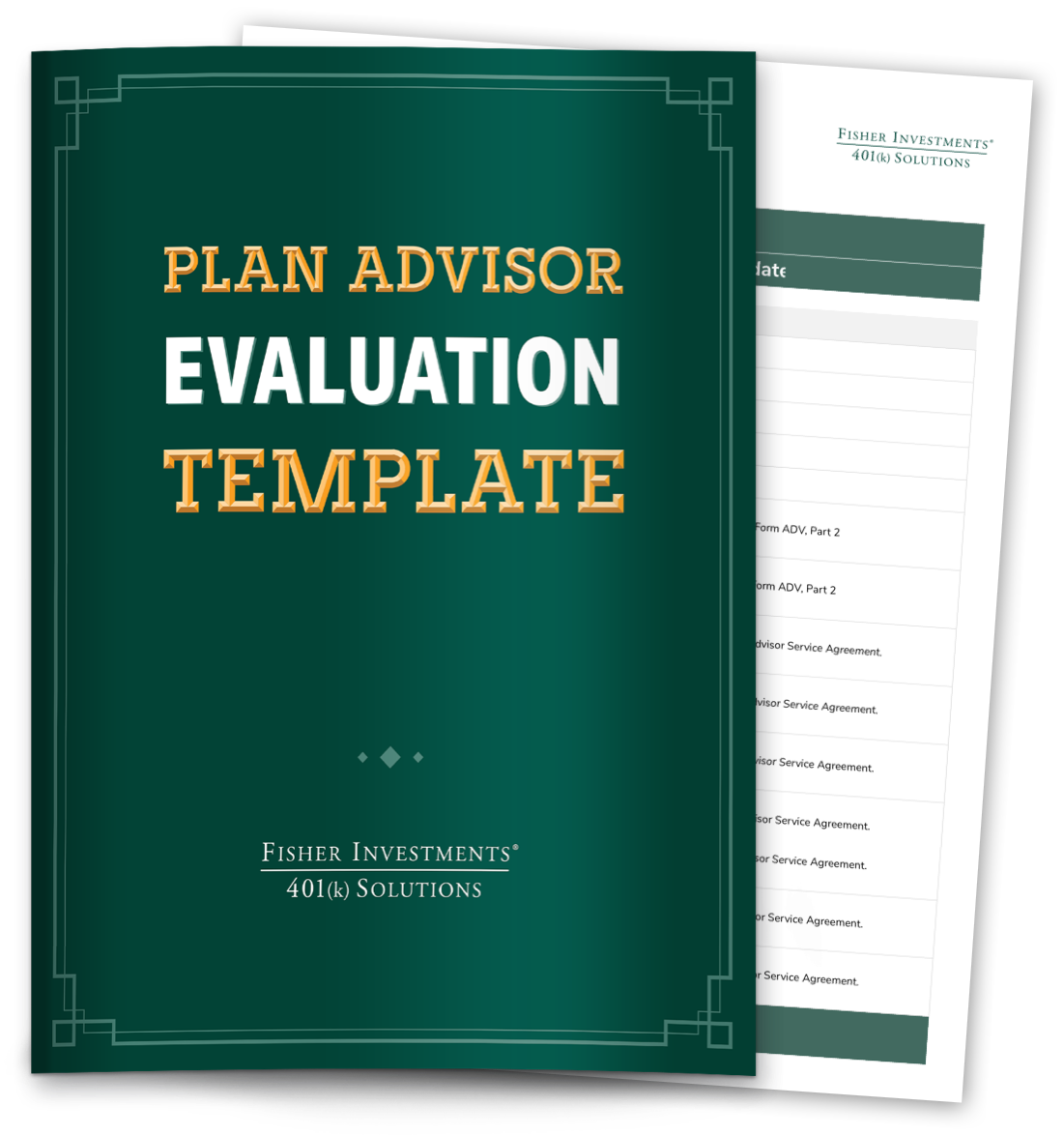 Image that reads "Plan Advisor Evaluation Template"