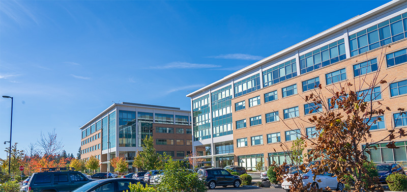 Fisher Creek Building one and two on a sunny day with blue skies