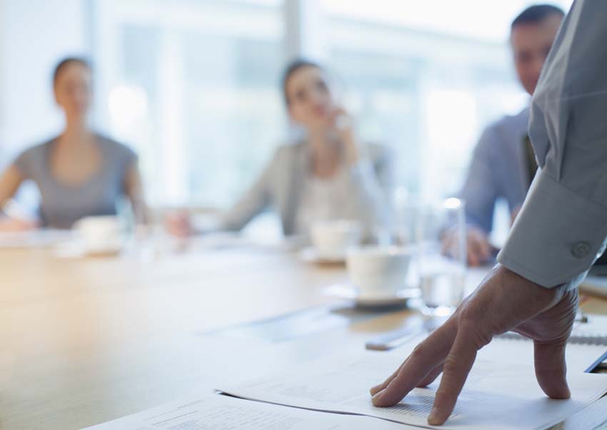 Meeting around a conference table