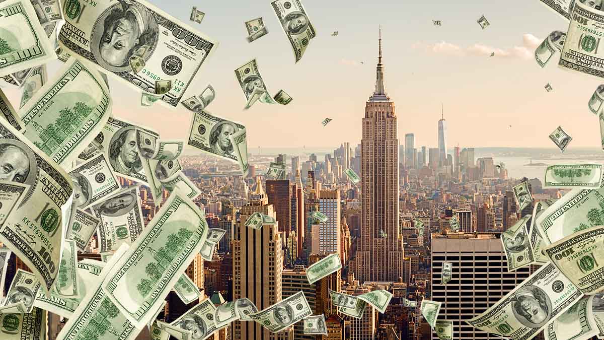 illustration of a hand examing dollar bills