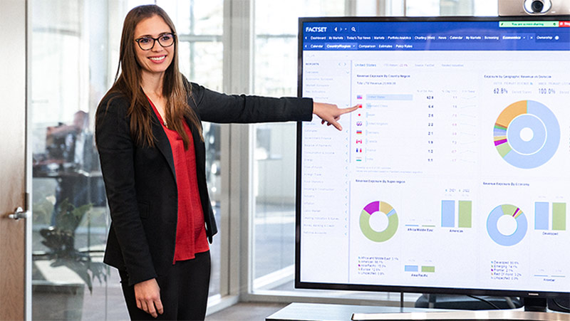 woman giving presentation