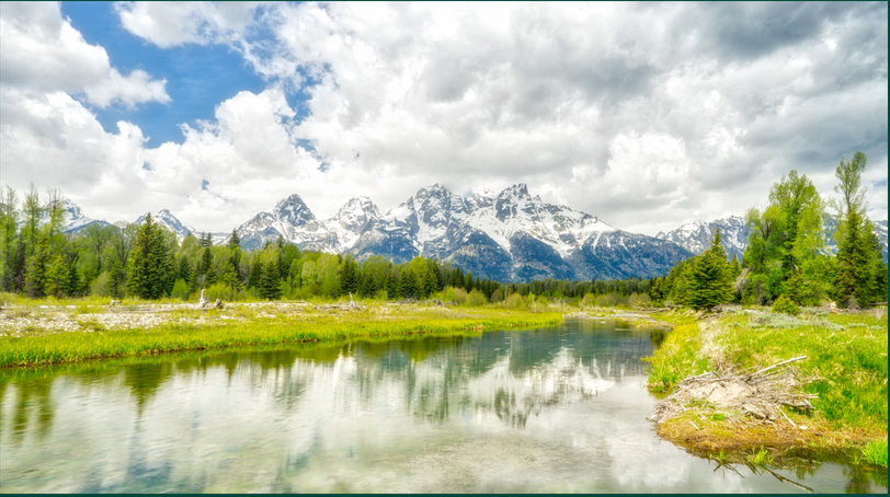 Picture of mountains and water
